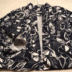 Coldwater Creek navy and white jacket